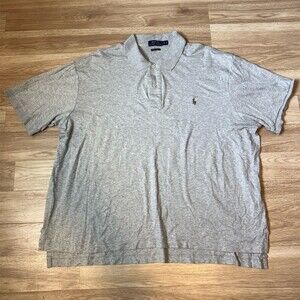 Polo Ralph Lauren Polo Shirt Mens XXL (50-52) Gray Heather Classic Fit Golf